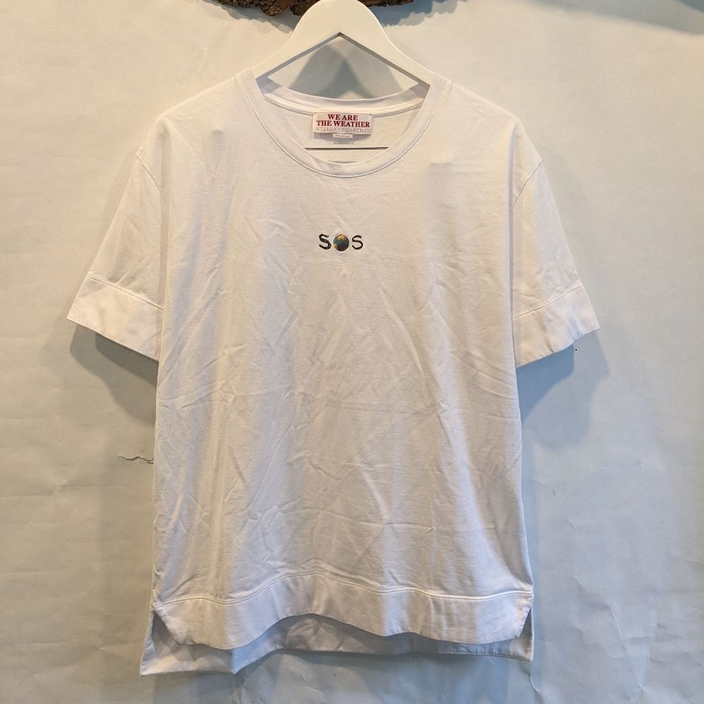STELLA McCartney "we are the weather" white t-shirt size 12(48) in VGUC